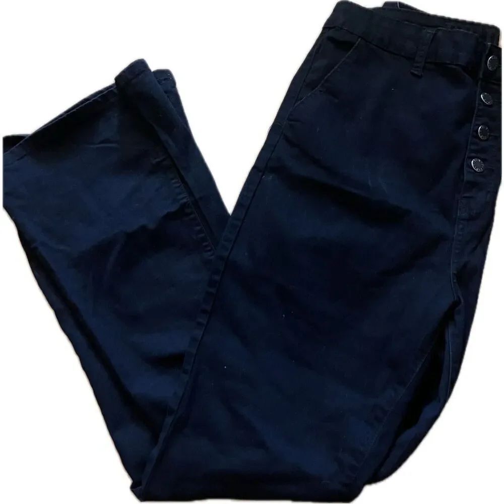 VIP High Waisted Women’s Pants Button Up Wide Leg Size 32